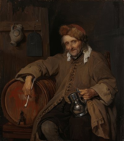 De oude drinker door Gabriel Metsu