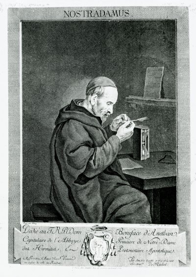 Portret van Michel Nostradamus (1503-66) gegraveerd door Christian von Mechel, 1762 door Gabriel Metsu