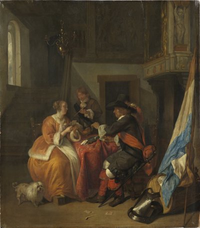 Un jeu de carte door Gabriel Metsu