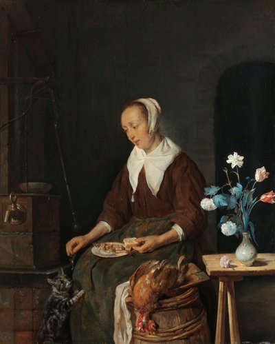 Vrouw die eet, bekend als 
