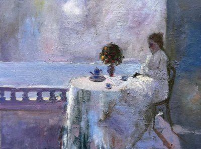Vrouw bij de zee door Gabriel Palma