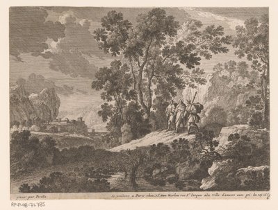 Christus en de Emmaüsgangers door Gabriel Perelle