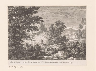 Christus in de hof van Getsemane (Landschappen met Bijbelse voorstellingen) door Gabriel Perelle