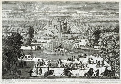 Het Apollobassin in de tuinen van het kasteel van Versailles door Gabriel Perelle