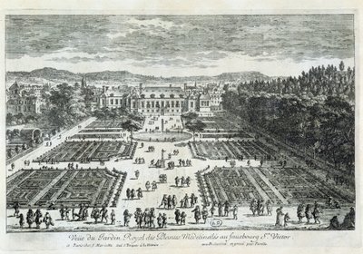 Uitzicht op de Jardin des Plantes in de 17e eeuw, door Perelle door Gabriel Perelle