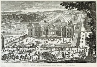 Uitzicht op het kasteel van Vaux Le Visomte vanaf de ingangszijde - door Perelle, eind 17e eeuw door Gabriel Perelle
