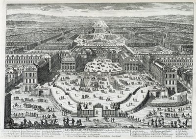 Uitzicht op de erehof van het Kasteel van Versailles door Gabriel Perelle