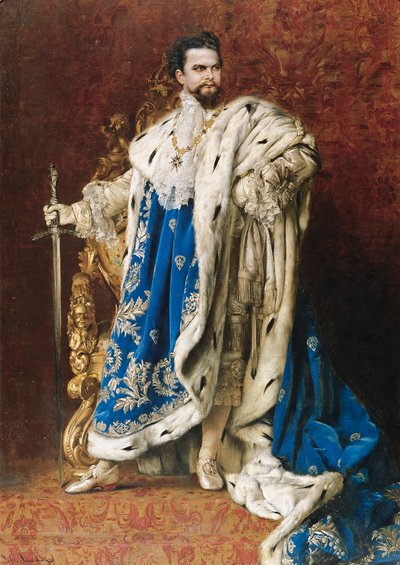 Ludwig II als Grootmeester van de Orde van de Ridders van Sint Joris door Gabriel Schachinger