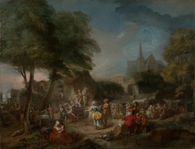 De Landdans, ca.1760-1762 (olieverf op doek) door Gabriel de Saint-Aubin