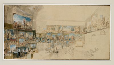 Gezicht op de Salon van 1765 ... door Gabriel de Saint-Aubin