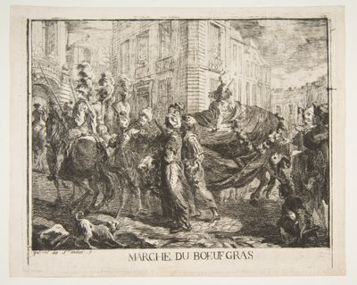 Markt van het Vetgemeste Rund door Gabriel de Saint Aubin