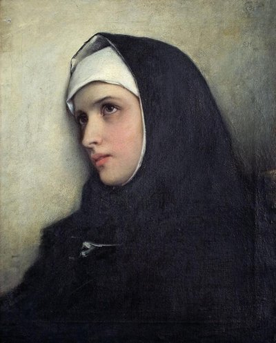Gabriel von Max - Portrait of a Nun door Gabriel von Max