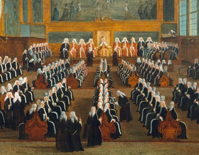 Raad van Pregadi, olieverf op doek door Gabriele Bella