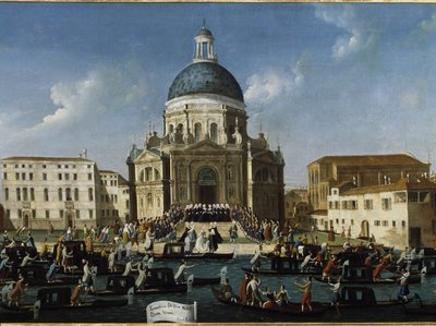 Het huwelijk van een adellijke dame in Santa Maria della Salute door Gabriele Bella