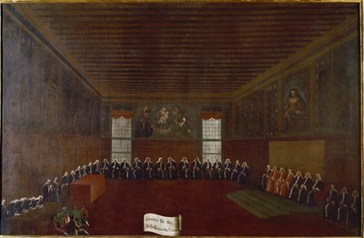 Uitzicht op de kamer van de Criminele Quarantaine, Hooggerechtshof of Raad van de Veertig door Gabriele Bella