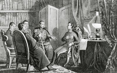 Prins Charles Albert van Carignano (1798-1849) belooft zijn steun aan liberale samenzweerders, 6 maart door Gabriele Castagnola
