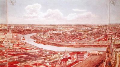 Panorama van Moskou, met de Moskva-rivier, 1819 door Gadolle