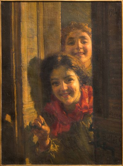 Meisjes bij de deur door Gaetano Bellei