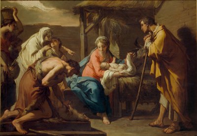 De Aanbidding van de Herders door Gaetano Gandolfi