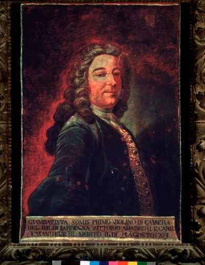 Portret van Giambattista Somis, Italiaanse componist en violist. 18e eeuw door Gaetano Ottani
