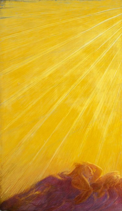 Val van engelen (detail van linkerkant) door Gaetano Previati