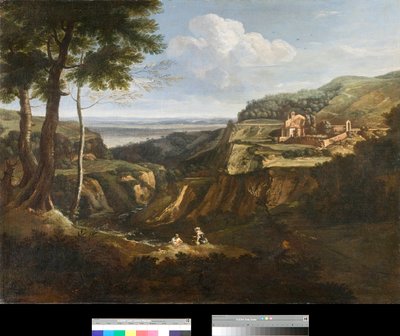 Uitzicht op het klooster van Camaldoli bij Frascati, Italië door Gaetano Previati