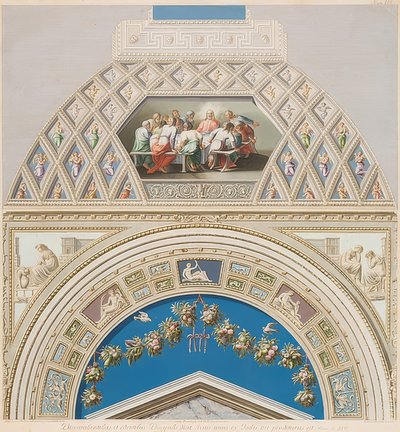 Lunet en gewelfveld met avondmaal. 1774 door Gaetano Savorelli