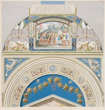 Lunet en gewelfveld met de val van Jericho. 1774 door Gaetano Savorelli