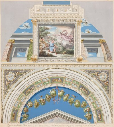 Lunet en gewelfveld met God verschijnt aan Isaak door Gaetano Savorelli