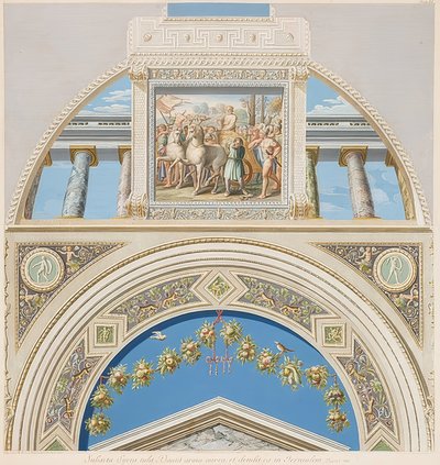 Lunet en gewelfveld met triomf van David door Gaetano Savorelli