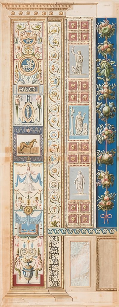 Pilaster Loggia II (Verzierung, in deren mittlerem Felde ein gesatteltes Pferd) door Gaetano Savorelli