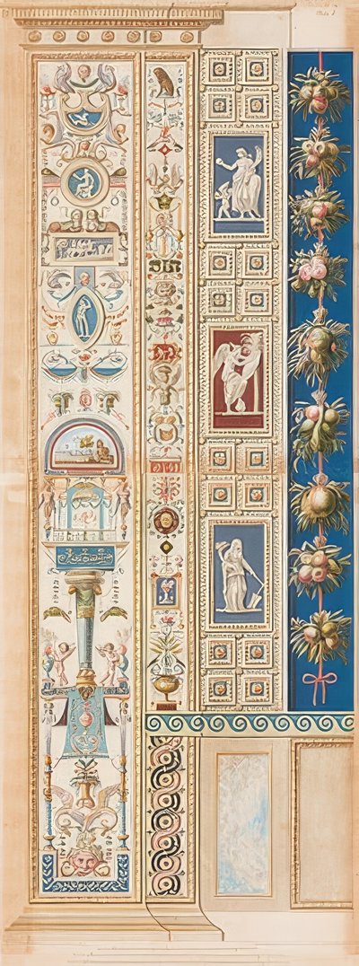 Pilaster Loggia I (versiering, rustend op een masker) door Gaetano Savorelli