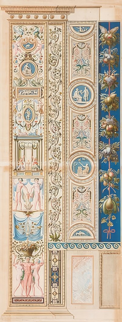 Pilaster Loggia X (Verzierung von einer Gruppe getragen) door Gaetano Savorelli