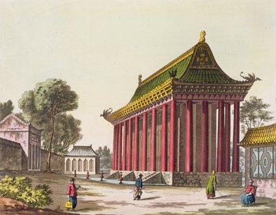 Het Europese paleis in Yuen-Ming-Yuan, illustratie uit Le Costume Ancien et Moderne door Giulio Ferrario, gepubliceerd ca. 1820-30 door Gaetano Zancon