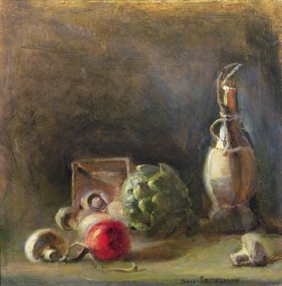 Wijnkan met artisjok en champignons door Gail Schulman