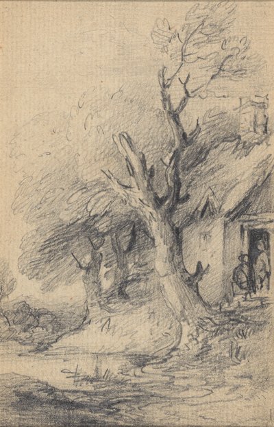 Cottage en bomen door Gainsborough Dupont