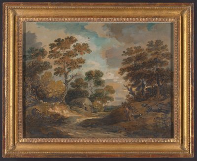 Landschaft: Mann mit Reisigbündeln door Gainsborough Dupont