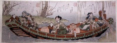 Sendai Groep Drieluik: Drie Helden van het Koninkrijk Shu, c.1818-30 door Gakutei Harunobu