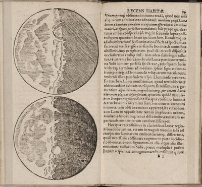 Blad uit het boek Sidereus Nuncius Sterrenbode door Galileo Galilei, 1610 door Galileo Galilei
