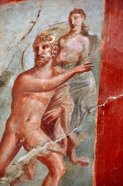 Detail van een fresco van het College of Sacellum des Augustales, Herculaneum (fresco) door Gallo Roman