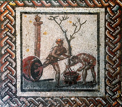 Pottenbakkerscène (mozaïek, eind 2e, begin 3e eeuw) door Gallo Roman