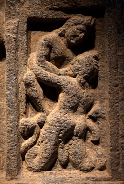 Triton. Laag reliëf gesneden, kunst van Gandhara (Pakistan), 2e-3e eeuw door Gandhara School