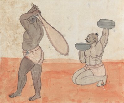 Een paar Jeyties gewichtheffen door Gangaram Chintaman Tambat