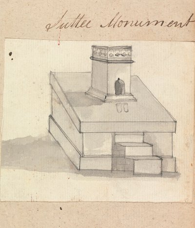Een Suttee Monument door Gangaram Chintaman Tambat
