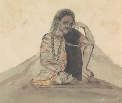 Man met een zwarte sjaal door Gangaram Chintaman Tambat