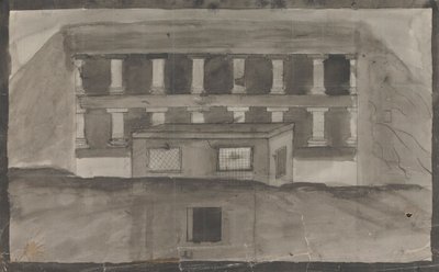 Tempelingang, Ellora door Gangaram Chintaman Tambat
