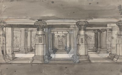 De bovenverdieping van Jagannatha Sabha door Gangaram Chintaman Tambat