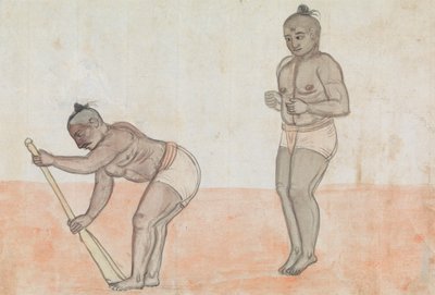 Twee Jeyties aan het oefenen door Gangaram Chintaman Tambat