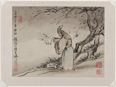 Vingerverf, uit een album van tien door Gao Qipei