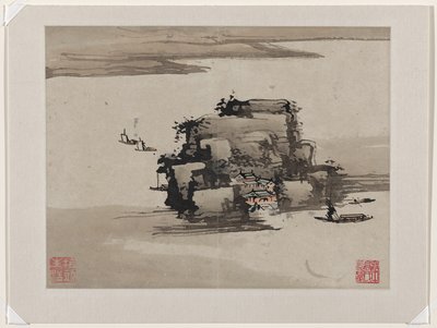 Vingerverf, uit een album van tien door Gao Qipei